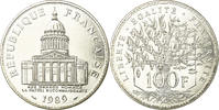 Frankreich 100 Francs Münze, Panthéon, Paris, STGL, Silber, KM:951.1 -