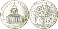 Frankreich 100 Francs Münze, Panthéon, Paris, STGL, Silber, KM:951.1 -