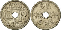 Dänemark 25 Öre Münze, Christian X, Copenhagen, SS, Copper-nickel -