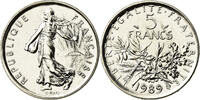 Frankreich 5 Francs Münze, Semeuse, Paris, STGL, Nickel Clad -