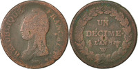 Frankreich Centime Münze, Dupré, Paris, UNZ, Bronze, KM:646 -
