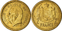 Monaco 2 Francs Münze, Undated (1943), VZ, Aluminum-Bronze, Gadoury:MC 134 -