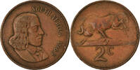 Südafrika 2 Cents Münze, S+, Bronze, KM:66.1 -