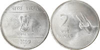 India 2 Rupees Münze, INDIA-REPUBLIC, VZ, Stainless Steel, KM:327 -