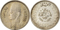 Ägypten 2 Piastres Münze, Farouk, British Royal Mint, SS, Silber -
