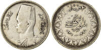 Ägypten 2 Piastres 1937 British Royal Mint Münze, Farouk, British Royal Mint, SS, Silber