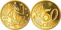 Frankreich 50 Euro Cent Proof, STGL, Messing, KM:1287 -