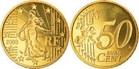Frankreich 50 Euro Cent Proof, STGL, Messing, KM:1287 -