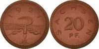 Deutschland 20 Pfennig Münze, monnaie de nécessité saxe, UNZ -