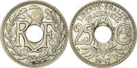 Frankreich 25 Centimes Münze, Lindauer, VZ, Nickel, KM:867, Gadoury:379 -