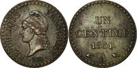 Frankreich Centime Münze, Dupré, Paris, VZ, Bronze, KM:754, Gadoury:84 -