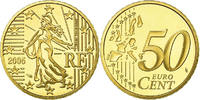 Frankreich 50 Euro Cent BE, STGL, Messing, KM:1287 -