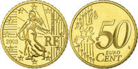 Frankreich 50 Euro Cent BE, STGL, Messing, KM:1287 -