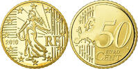 Frankreich 50 Euro Cent BE, STGL, Messing, KM:1412 -