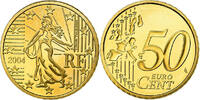Frankreich 50 Euro Cent BE, STGL, Messing, KM:1287 -