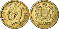 Monaco 2 Francs Münze, Undated (1943), Poissy, VZ, Cupro-Aluminium, KM:New -