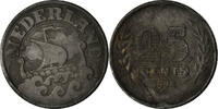 Niederlande 25 Cents Münze, Wilhelmina I, S+, Zinc, KM:174 -
