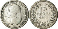 Niederlande 10 Cents Münze, Wilhelmina I, S, Silber, KM:116 -