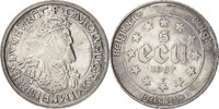 Belgien 5 Ecu Münze, VZ+, Silber, KM:166 -