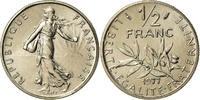 Frankreich 1/2 Franc 1977 Paris Münze, Semeuse, Paris, FDC, STGL, Nickel