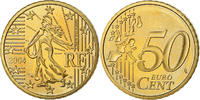 Frankreich 50 Euro Cent BE, STGL, Messing, KM:1287 -