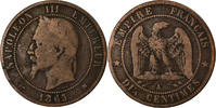 Frankreich 10 Centimes Münze, Napoleon III, Napoléon III, Paris, S -
