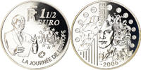 Frankreich 1-1/2 Euro Münze, Paris, Proof, STGL, Silber, KM:2037 -