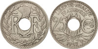 Frankreich 25 Centimes Münze, Lindauer, VZ, Nickel, KM:867, Gadoury:379 -