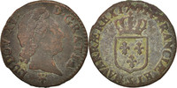 Frankreich 1/2 Sol Münze, Louis XV, Demi sol à la vieille tête -