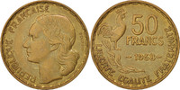 Frankreich 50 Francs Münze, Guiraud, Paris, VZ, Aluminum-Bronze -