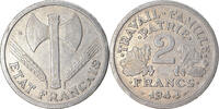 Frankreich 2 Francs Münze, Bazor, Beaumont - Le Roger, SS, Aluminium -