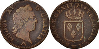 Frankreich Sol Münze, Louis XV, Sol à la vieille tête, Lille, S -