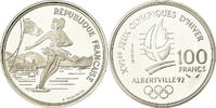 Frankreich 100 Francs Münze, patinage artistique, BE, STGL, Silber -