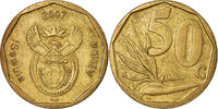 Südafrika 50 Cents Münze, Pretoria, S+, Bronze Plated Steel, KM:343 -