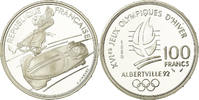 Frankreich 100 Francs Münze, Bobsledding, BE, STGL, Silber, KM:981 -