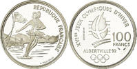 Frankreich 100 Francs Münze, patinage artistique, BE, STGL, Silber -