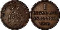Dänemark Rigsbankskilling Münze, Frederik VI, Copenhagen, S+, Kupfer -