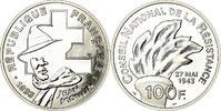 Frankreich 100 Francs Münze, Jean Moulin, BE, STGL, Silber, KM:1023 -