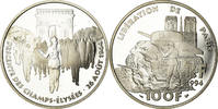 Frankreich 100 Francs Münze, Libération de Paris, BE, STGL, Silber -