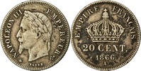 Frankreich 20 Centimes Münze, Napoleon III, Napoléon III, Paris, S+ -