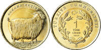 Türkei Lira Münze, Chèvre angora, UNZ, Bi-Metallic -