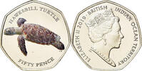 British Indian Ocean 50 Pence Münze, Tortues - Tortue imbriquée, STGL -