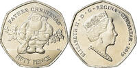 Gibraltar 50 Pence Münze, Père Noël, UNZ, Cupro-nickel -