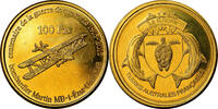Frankreich 100 Francs Münze, Paris, Ile Europa, UNZ, Bronze-Aluminium -