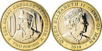 Isle of Man 2 Pounds Münze, Pobjoy Mint, D-Day - George VI, UNZ -