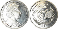 BRITISH VIRGIN ISLANDS Dollar Münze, Franklin Mint, Dauphins, UNZ -