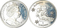 Isle of Man Crown Münze, Pobjoy Mint, Sochi - Ski alpin, UNZ -