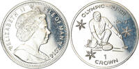 Isle of Man Crown Münze, Pobjoy Mint, Sochi - Curling, UNZ -