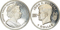 BRITISH VIRGIN ISLANDS Dollar Münze, Franklin Mint, John F. Kennedy -