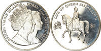 BRITISH VIRGIN ISLANDS Dollar Münze, Franklin Mint, Reine Elizabeth à -